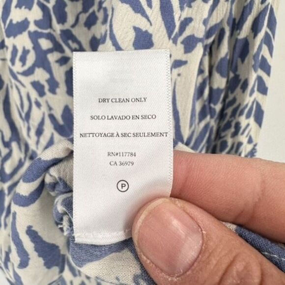 Rails Brinley Blue Mixed Animal Top Size Medium Crinkle Crepe Cheetah Zebra - Picture 11 of 14